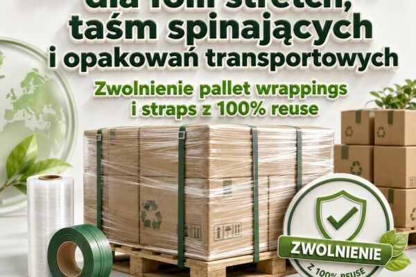 PPWR Folia stretch, taśmy spinające, opakowania transportowe